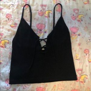 Sheer tie up crop top